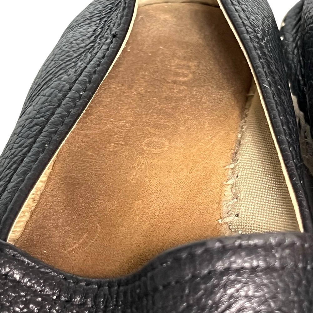 Maypol Espadrille Leather Flats Sz 38 Fits Like US 9 Black Slip On Anthropologie - Picture 5 of 8